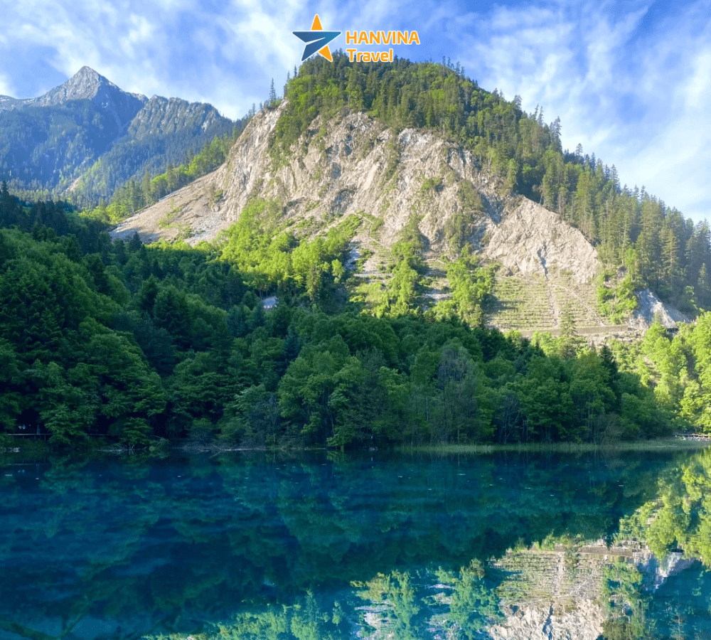 D&ograve;ng suối trong xanh len qua rừng tại Cửu Trại C&acirc;u