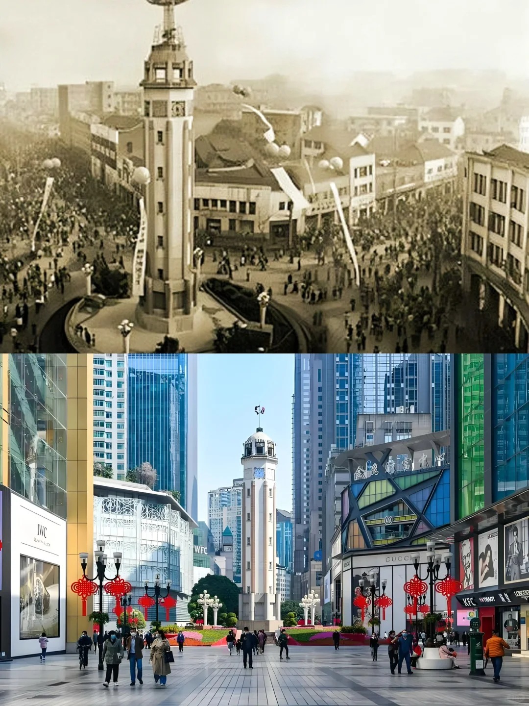 To&agrave; th&aacute;p Bia Giải Ph&oacute;ng giữa trung t&acirc;m thương mại hiện đại, nơi giao thoa giữa qu&aacute; khứ v&agrave; hiện tại.