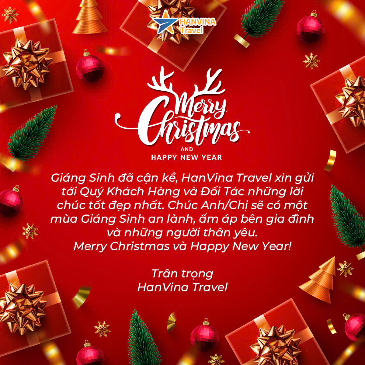 Lời ch&uacute;c Giang Sinh từ HanVina tới tất cả những kh&aacute;ch h&agrave;ng 