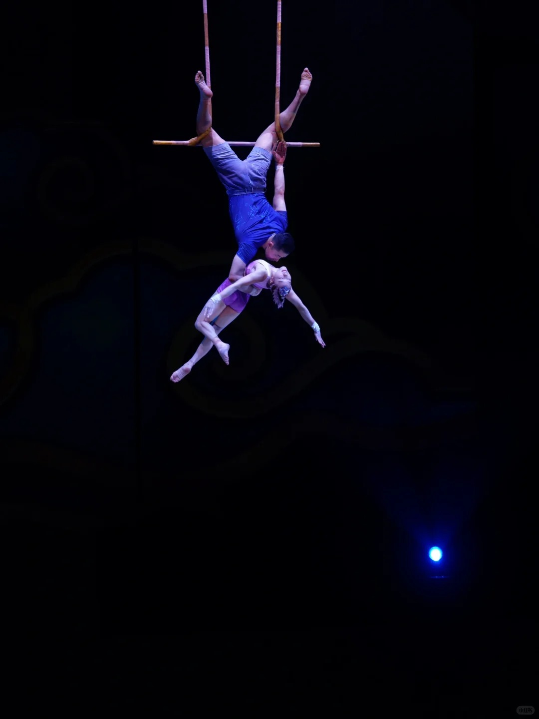 Nghệ sĩ nhào lộn bay qua vòng giữa không trung, khán giả vỗ tay không ngớt